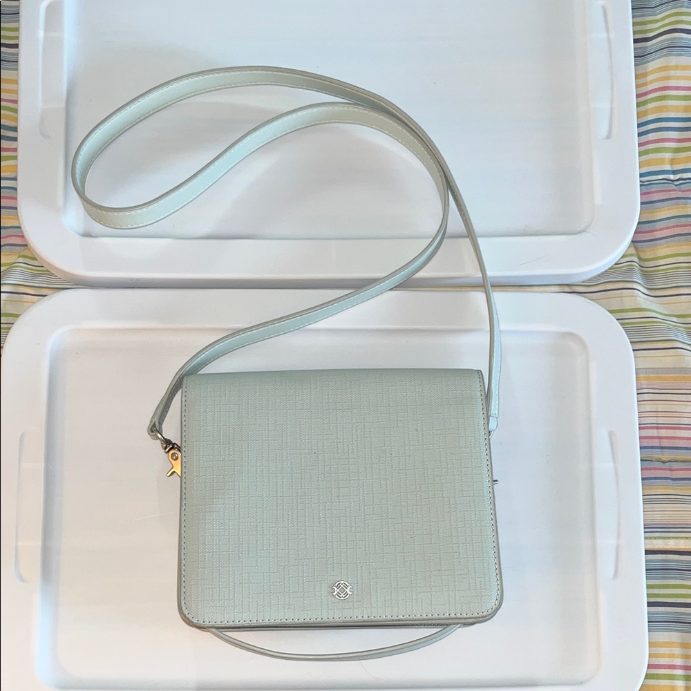 Dagne Dover Elegant Mint Blue Green Crossbody Top Handle‎ Bag